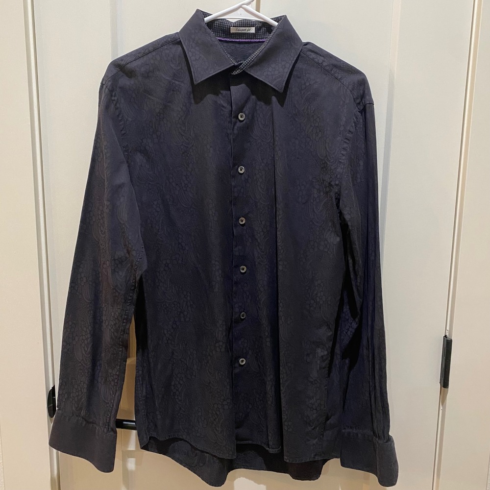 Bugatchi UOMO Men's Long Sleeve Button Down. Black. Small-no tag. Cotton